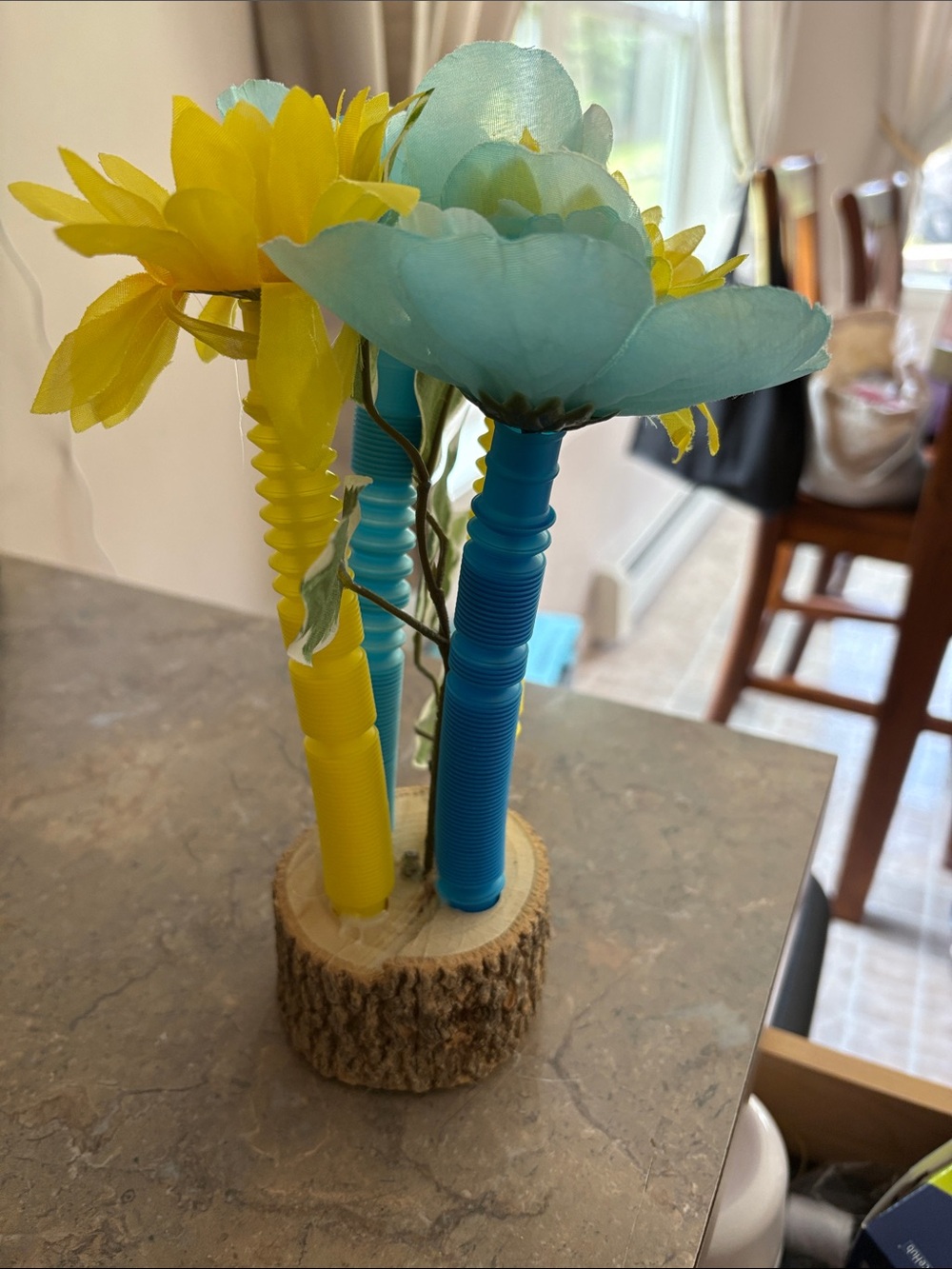 Blue and Yellow Floral Stem Accent - Unbranded Home Accent